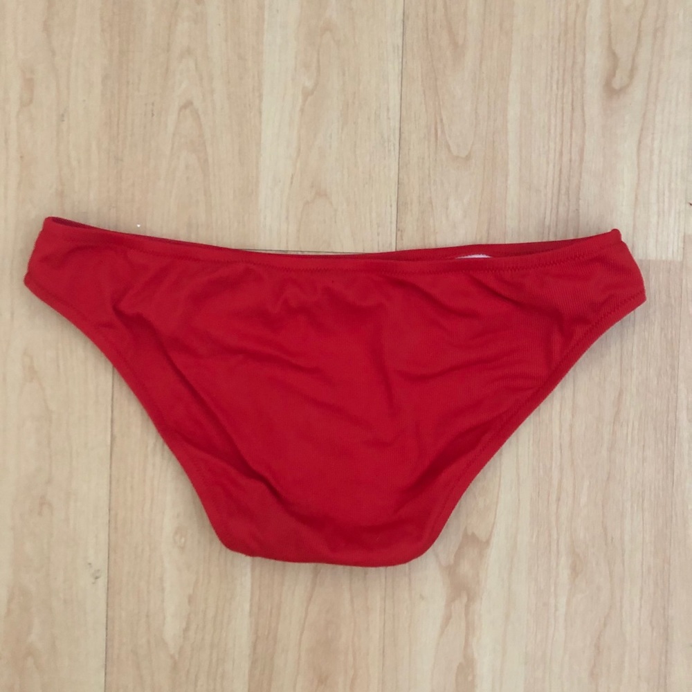 Shade & Shore | Basic Red Ribbed Bikini Bottom - Picture 2 of 5